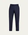 Cesare Attolini Men's Flat-front Flannel Trousers In Navy