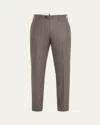 Cesare Attolini Men's Flat-front Flannel Trousers In Taupe
