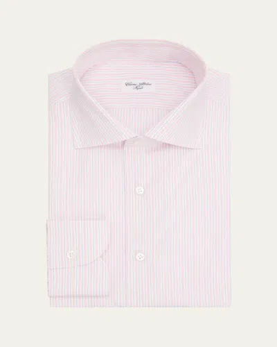 Cesare Attolini Men's Grid-check Cotton Dress Shirt In Multi