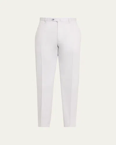 Cesare Attolini Men's Luxe Twill Flat-front Trousers In Grey