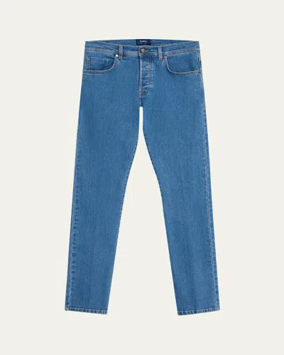 Cesare Attolini Men's Medium Wash Denim Modern-fit Jeans In Blue