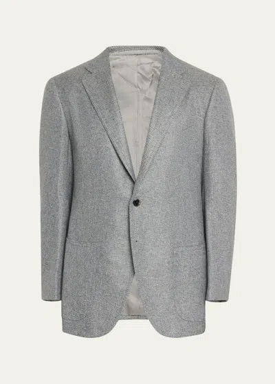 Cesare Attolini Men's Melange Cashmere Twill Sport Coat In G12-grey