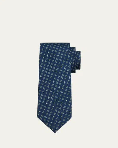 Cesare Attolini Men's Micro-diamond Silk Tie In 005-orange