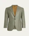 Cesare Attolini Men's Mini-check Sport Coat In Green