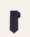 Cesare Attolini Men's Mini Medallion Silk Tie In 001-navy