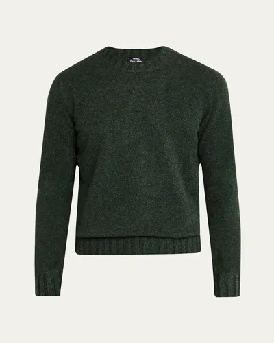 Cesare Attolini Men's Mouline Cashmere Crewneck Sweater In V31-green