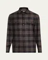 Cesare Attolini Men's Plaid Cashmere Jacket In Brown