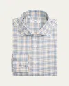 Cesare Attolini Men's Plaid Cotton Barrel-cuff Sport Shirt In Blue