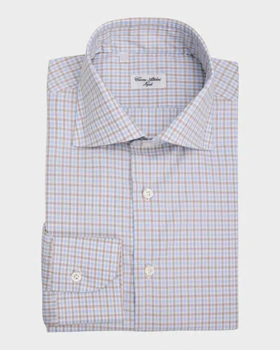 Cesare Attolini Men's Plaid Cotton Shirt In 005-navy B
