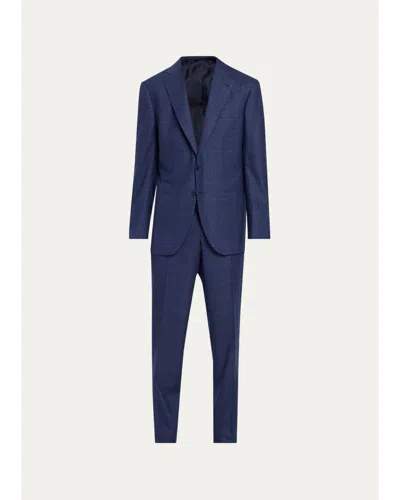 Cesare Attolini Men's Plaid Wool Suit In Blue
