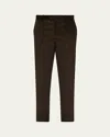 Cesare Attolini Men's Slim Corduroy Flat-front Pants In Black