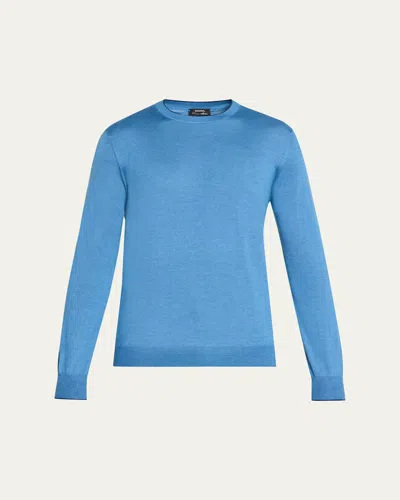 Cesare Attolini Men's Solid Cashmere Crewneck Sweater In Red