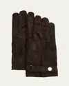 Cesare Attolini Men's Suede Gloves In Brown