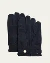 Cesare Attolini Men's Suede Gloves In Navy