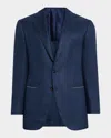Cesare Attolini Men's Textured Cashmere Jacket In Blue