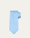Cesare Attolini Men's Washed Medallion Silk Tie In 002-blue