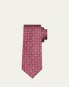 Cesare Attolini Men's Washed Medallion Silk Tie In 005-red