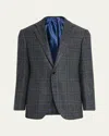 Cesare Attolini Men's Windowpane Wool Two-button Jacket In Gray