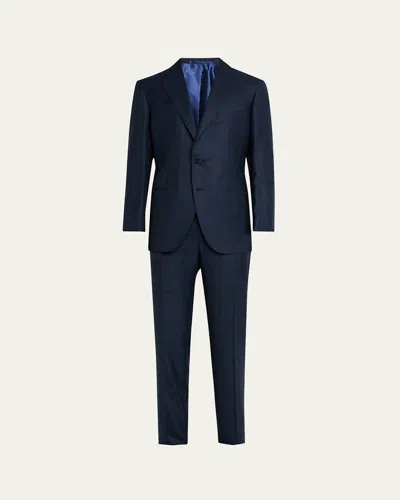 Cesare Attolini Men's Wool Plaid Suit In B23-blue