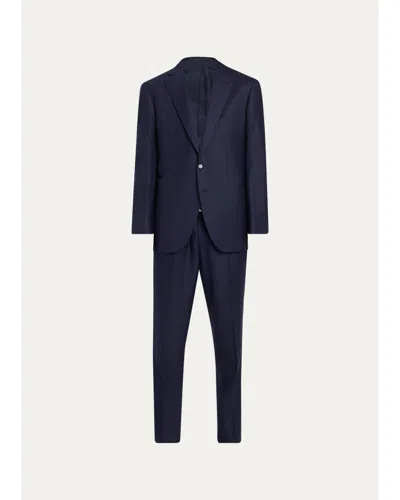 Cesare Attolini Men's Wool Plaid Two-piece Suit In B36-navy