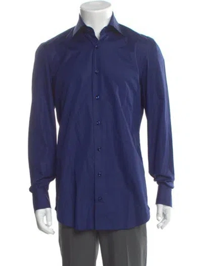 Pre-owned Cesare Attolini Napoli Long Sleeve Dress Shirt In Blue