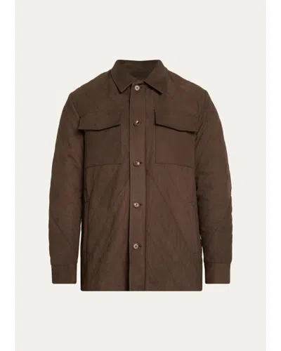Cesare Attolini Quilted Leather Jacket In Brown