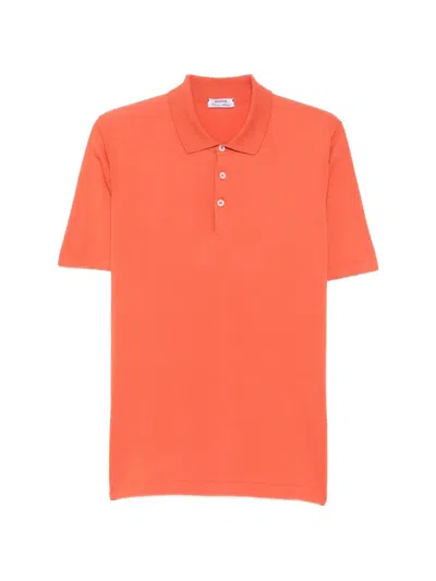 Cesare Attolini Short-sleeve Polo Shirt In Orange