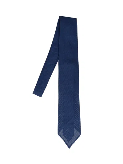 Cesare Attolini Silk Tie In Blue
