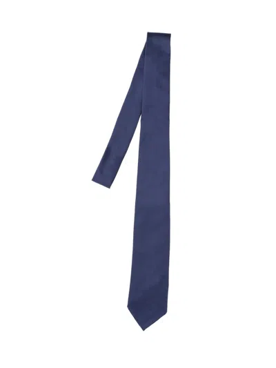 Cesare Attolini Silk Tie In Blue