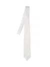 Cesare Attolini Slim Design Tie Textured Fabric Loop In White
