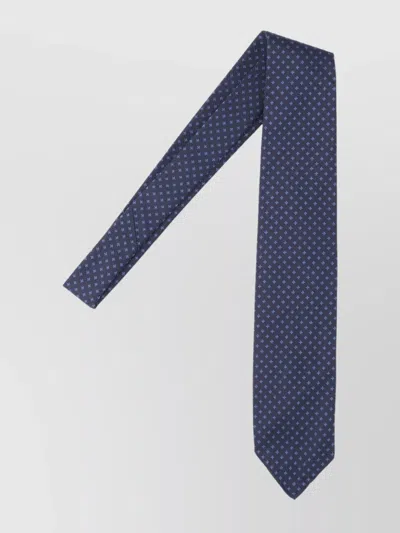 Cesare Attolini Slim Patterned Ties Pointed Tip In Blue