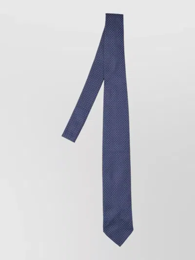 Cesare Attolini Slim Tie Polka Dot Tailored Tip In Blue