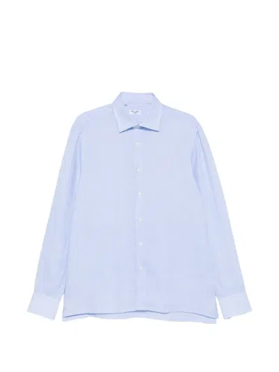 Cesare Attolini Spread-collar Button-down Shirt In Blue