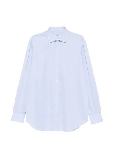 Cesare Attolini Spread-collar Button-up Shirt In Blue