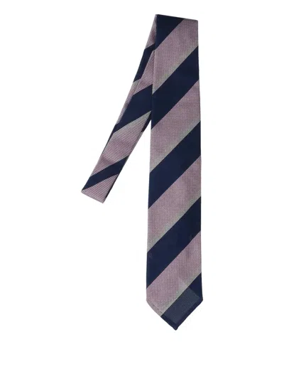 CESARE ATTOLINI STRIPED SILK TIE