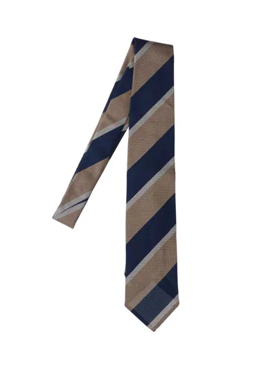 CESARE ATTOLINI STRIPED SILK TIE