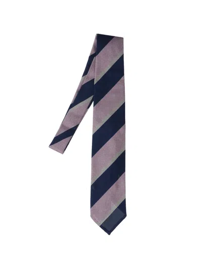 CESARE ATTOLINI STRIPED SILK TIE