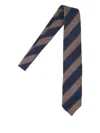 Cesare Attolini Striped Ties In Textured Fabric In Blue