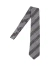 Cesare Attolini Textured Fabric Ties Diagonal Stripes In Gray