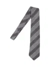 Cesare Attolini Textured Fabric Ties Diagonal Stripes In Gray