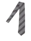 Cesare Attolini Textured Fabric Ties Diagonal Stripes In Gray
