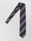 Cesare Attolini Striped Ties In Textured Fabric In Blue