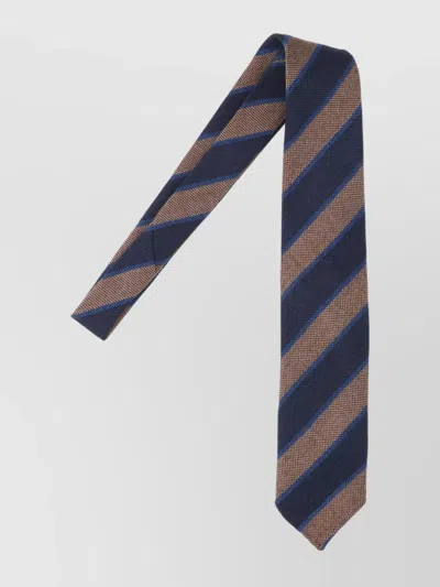CESARE ATTOLINI STRIPED TIES IN TEXTURED FABRIC