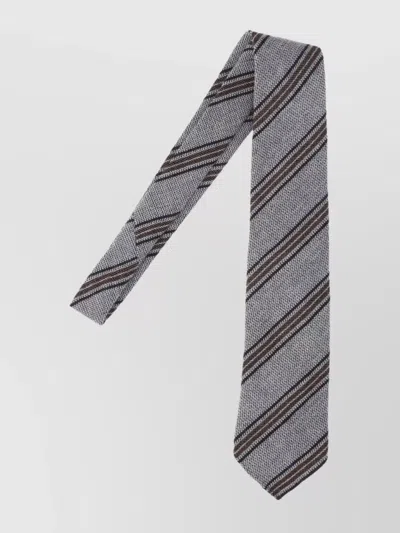 CESARE ATTOLINI TEXTURED FABRIC TIES DIAGONAL STRIPES