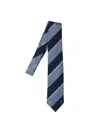 Cesare Attolini Striped Silk Tie In Blue