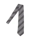 Cesare Attolini Textured Fabric Ties Diagonal Stripes In Gray