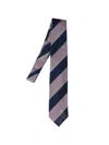 Cesare Attolini Striped Silk Tie In Pink