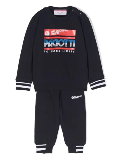 Cesare Paciotti 4us Babies' Logo-appliqué Tracksuit Set In Blue