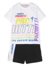 Cesare Paciotti 4us Logo-print Cotton Shorts Set In White