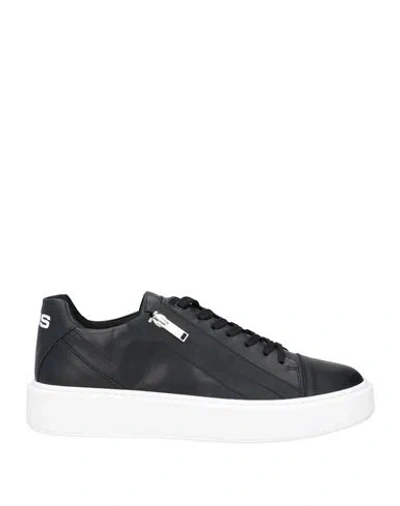 Cesare Paciotti 4us Man Sneakers Black Size 9 Calfskin In Black